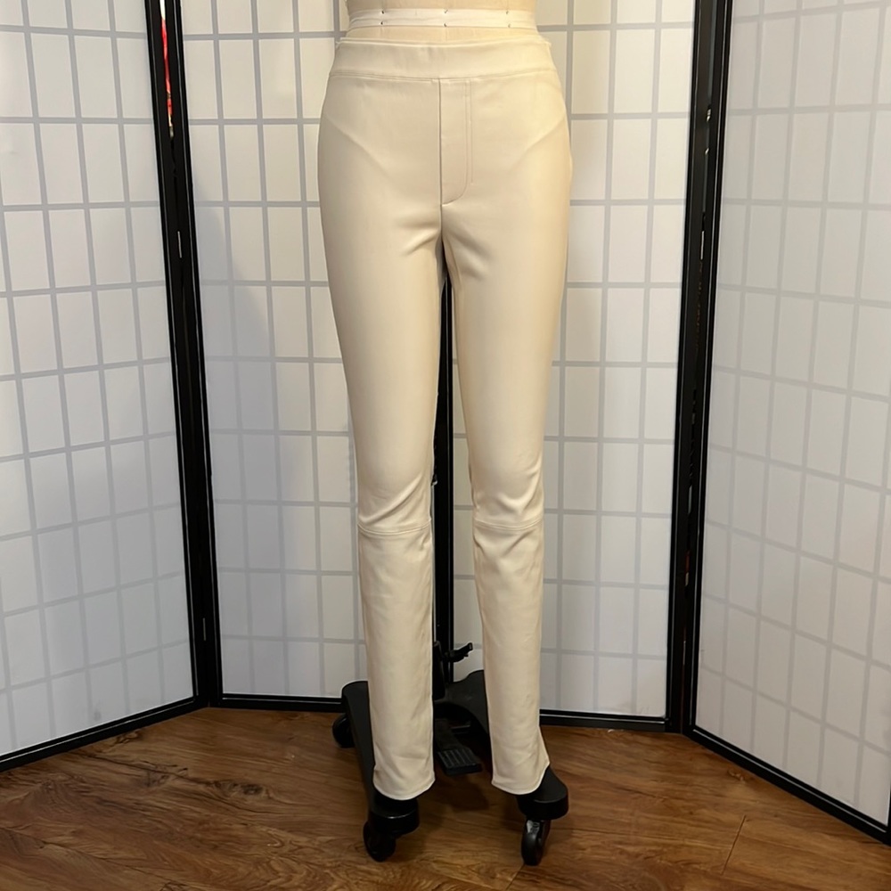 Helmet Lang alabaster stretch leather legging